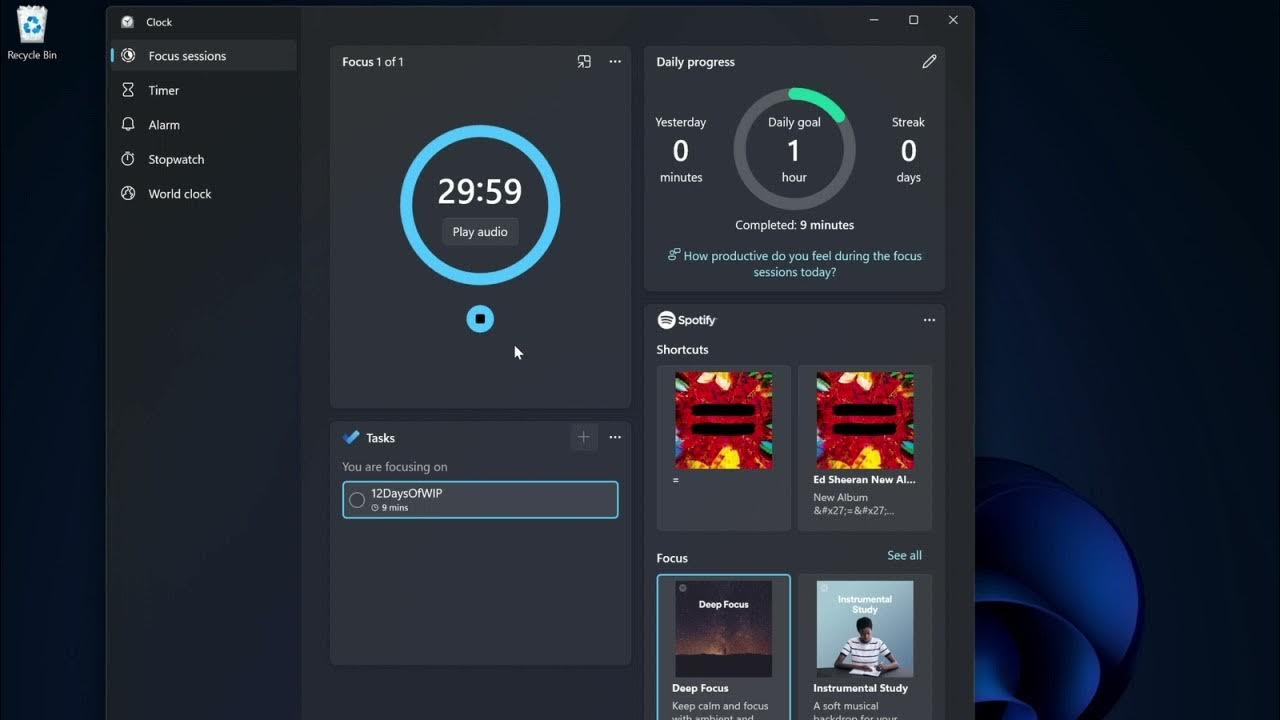 Widget Focus Session